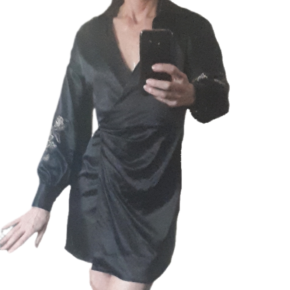 Zara Black Satin Mini Dress